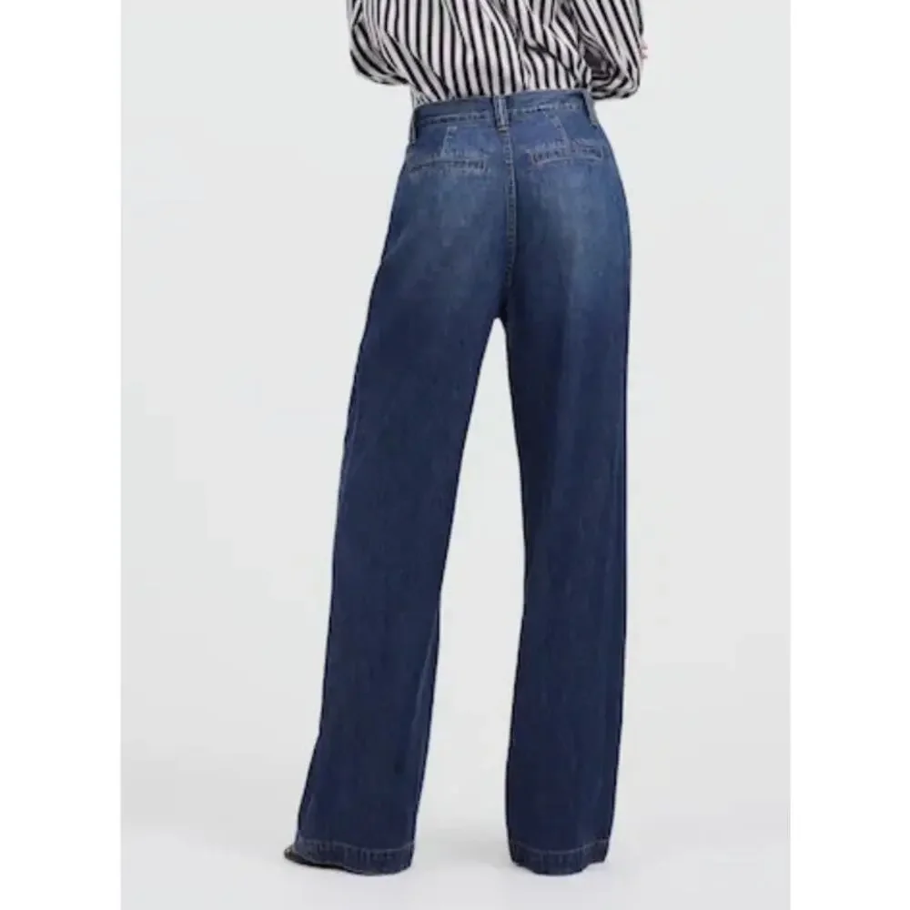 Madewell Harlow Wide-Leg Jeans in Blue Size 27 NEW NWT - Picture 2 of 8